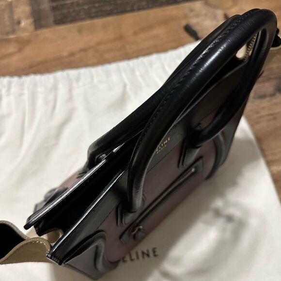 Celine Tricolor Leather Mini Luggage Tote - Picture 10 of 16